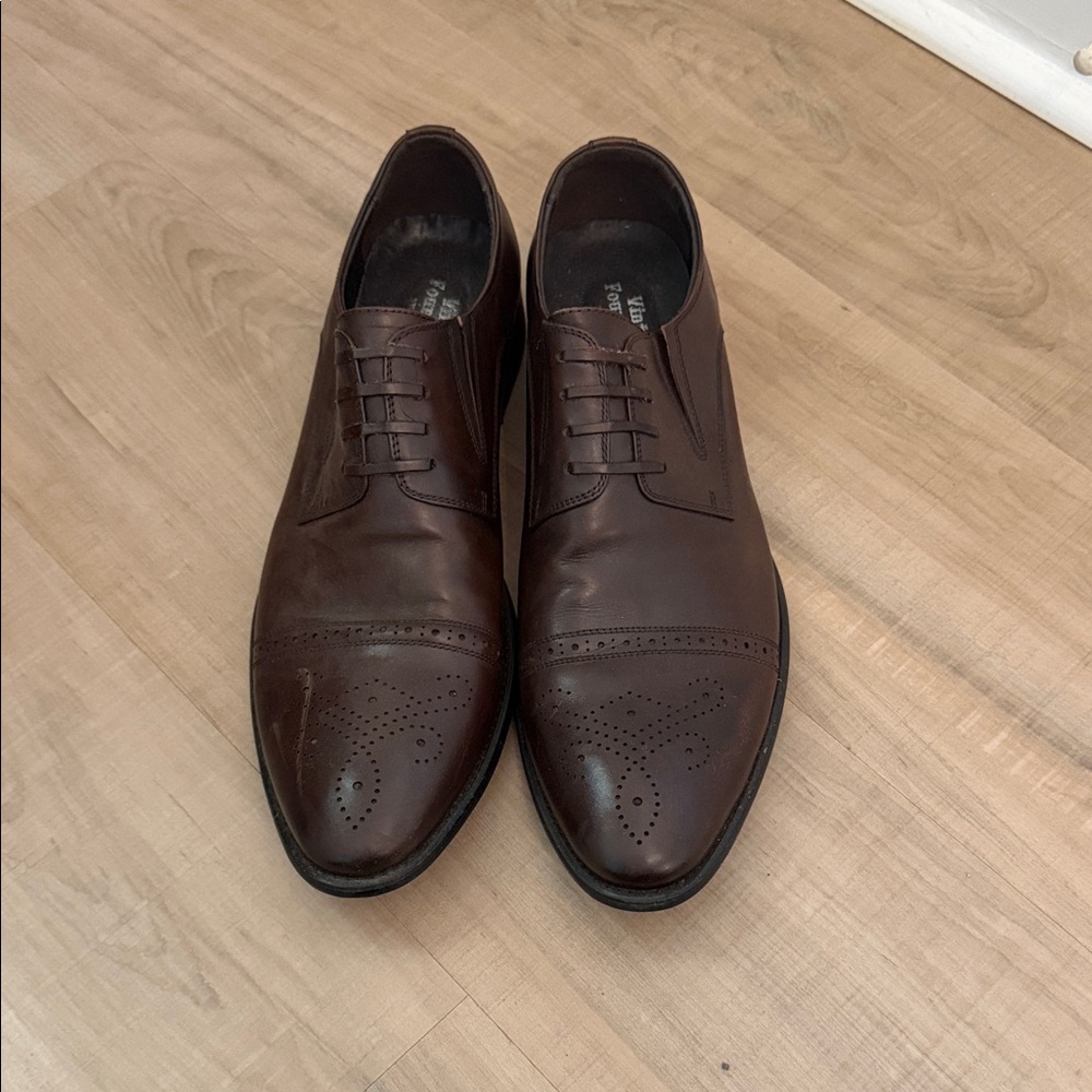Classic Brown Leather Oxfords